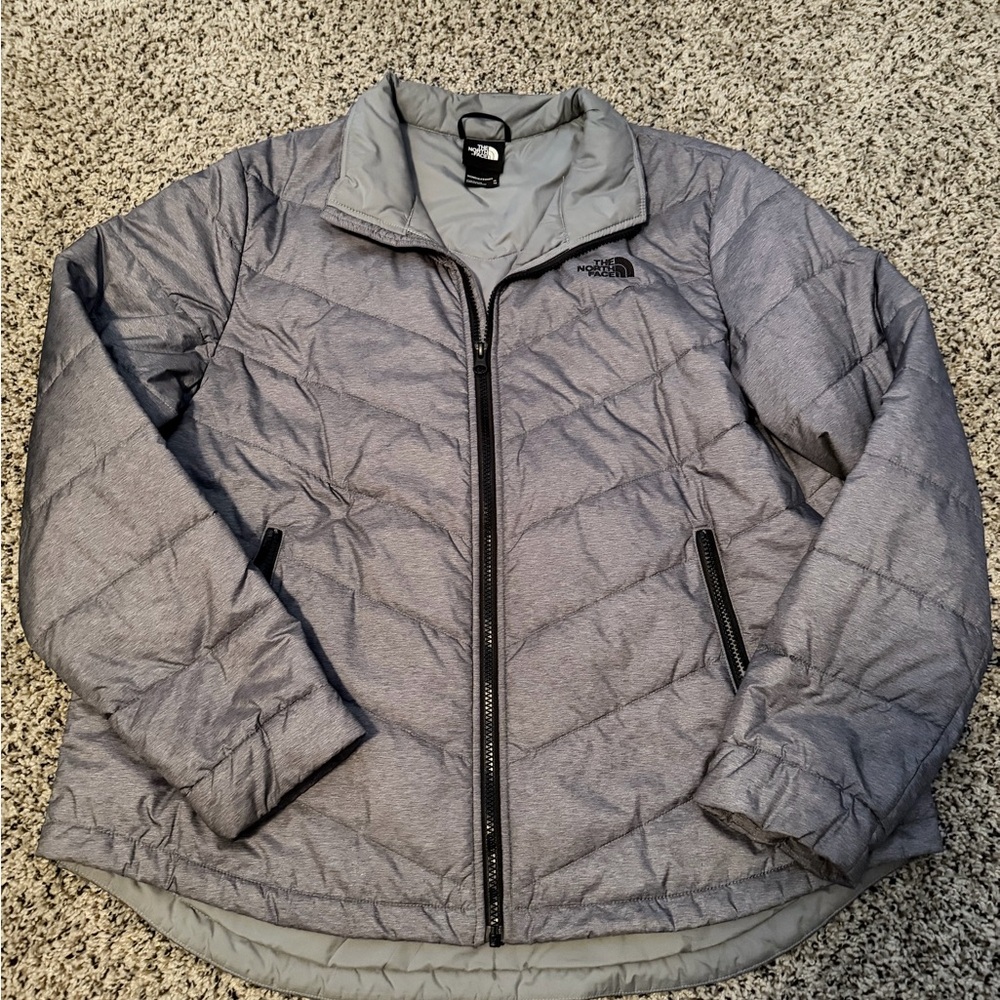 The North Face Light Gray Puffer Jacket